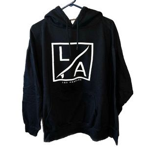 Los Angeles Front Graphic Black & White Hoodie Long Sleeve Sweatshirt Unisex XL